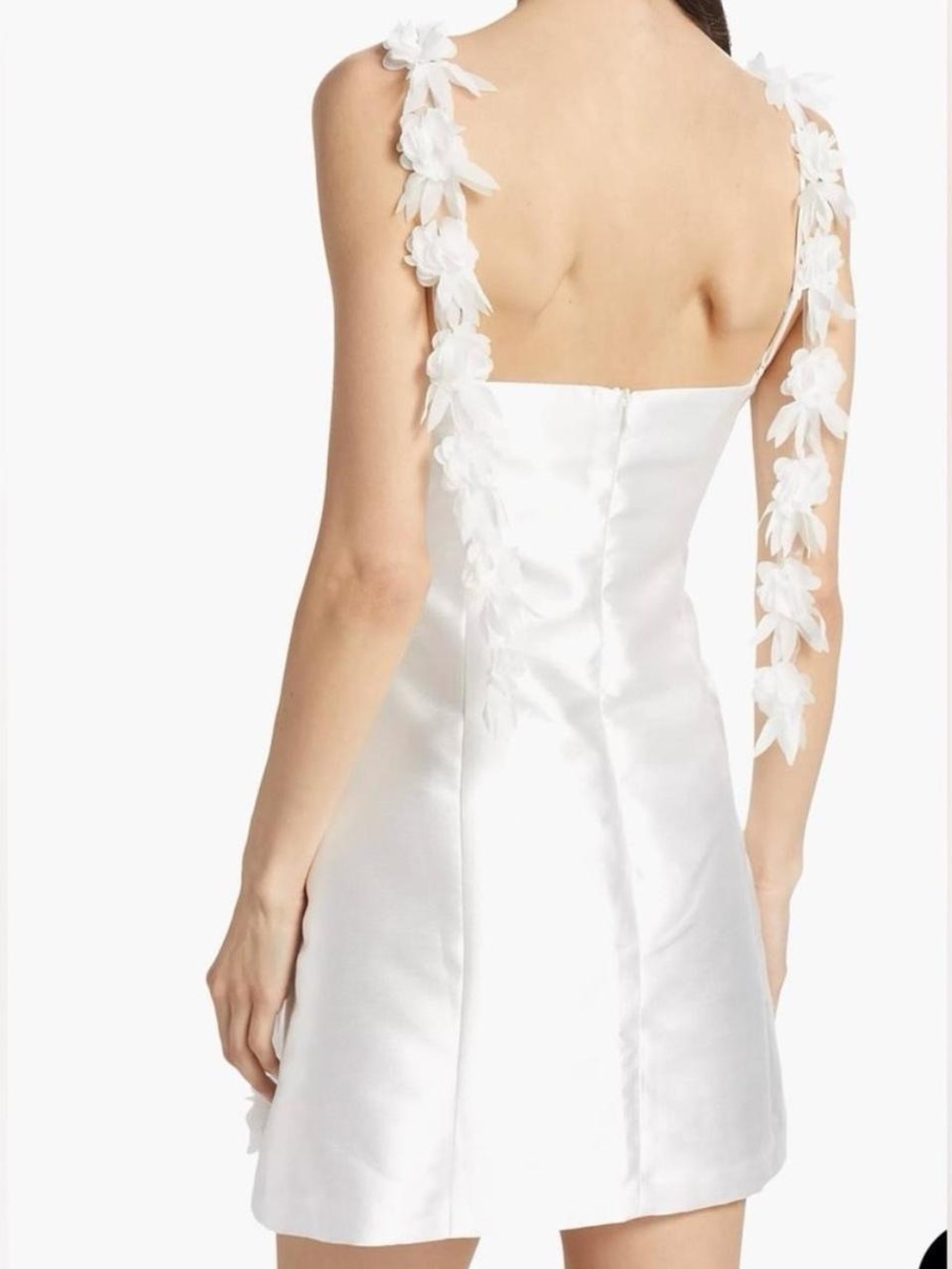Elliatt White Floral Appliqué Satin Mini Dress - Picture 2 of 6